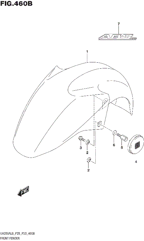 FRONT FENDER (UH200AL6 P33)