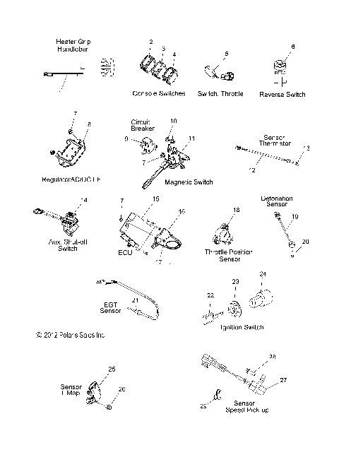 ELECTRICAL, SWITCHES, SENSORS and COMPONENTS - S13CG6GSA/GSL/GEA (49SNOWELECT13PRMK)