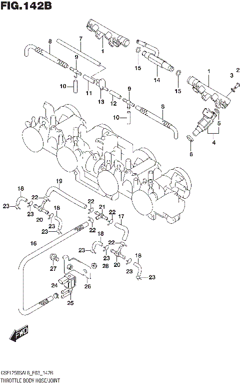 THROTTLE BODY HOSE/JOINT (GSF1250SAL6 E33)