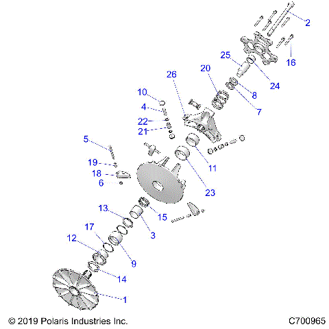 DRIVE TRAIN, PRIMARY CLUTCH - R20RSM99AL (C700965)