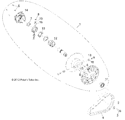 DRIVE TRAIN, SECONDARY CLUTCH - Z16VHE57AK/AS (49RGRCLUTCHDVN1323051)