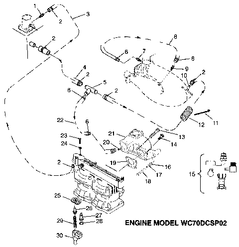 COOLING SYSTEM - ENGINE MODEL WC70DCSP02 SLT 700 B964166 and  Intl. SLT 700 (4933923392B07A)