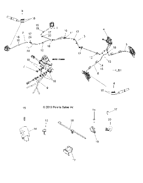 BRAKES, BRAKE LINES and MASTER CYLINDER - R16RT_87 ALL OPTIONS (49RGRBRAKELINES13900XP)