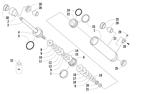 REAR SUSPENSION REAR ARM SHOCK ABSORBER