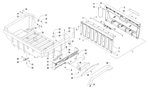CARGO BOX AND TAILGATE ASSEMBLY
