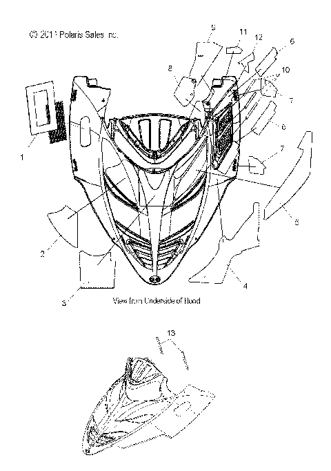 BODY, HOOD FOAM and FABRIC - S12PT5BSL/BEL (49SNOWHOODSCFL12550)