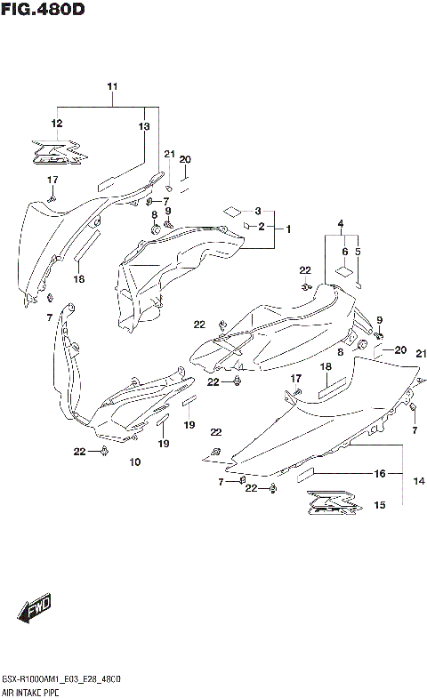 AIR INTAKE PIPE (GSX-R1000RZA)