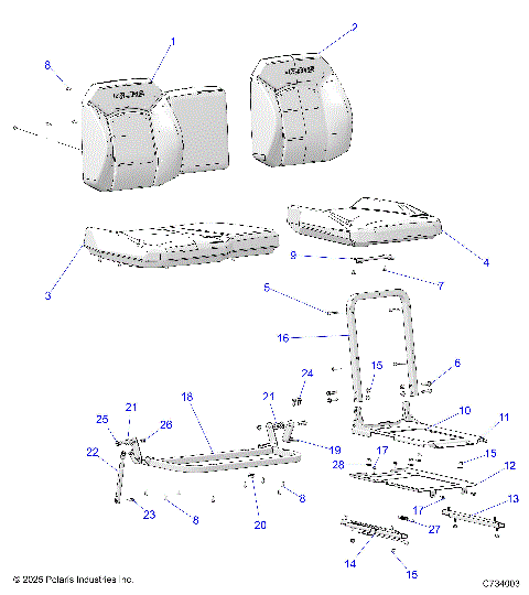 BODY, SEAT ASM. AND SLIDER - R26RRU99FP (C734003)