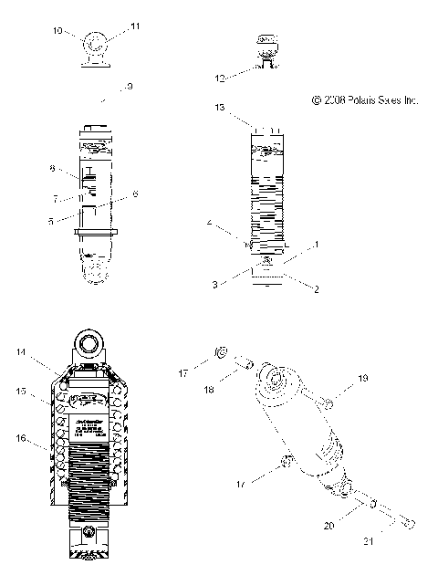 SUSPENSION, SHOCK, FRONT TRACK (7043244) - S09PP7FS/FE (49SNOWSHOCKFRONT7043244TRBO)