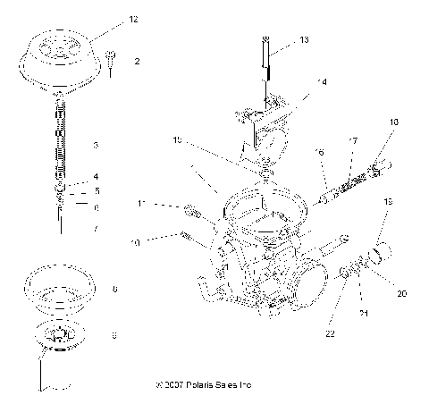 ENGINE, CARBURETOR, UPPER - A12MH50FF/FX/FY (49ATVCARBUPPER08SP500)