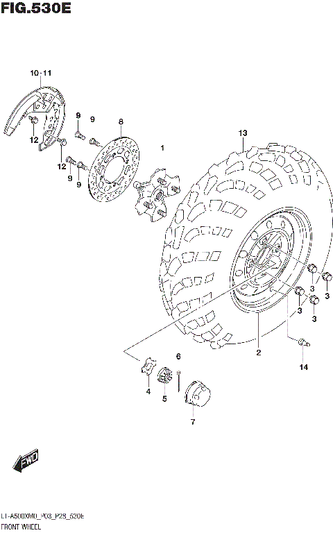 FRONT WHEEL (LT-A500XPM0 P28)