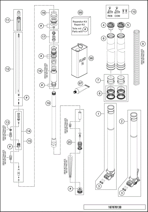 FRONT FORK DISASSEMBLED