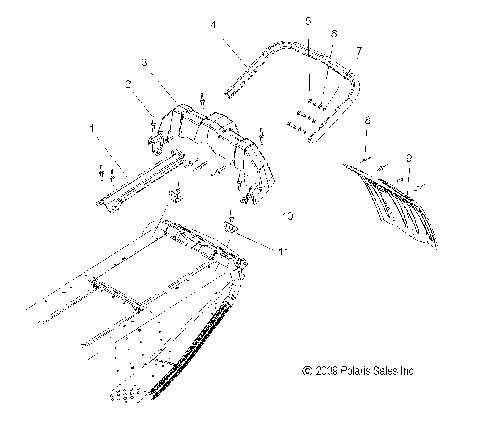 BODY, REAR BUMPER, SNOWFLAP, and TAILLIGHT HOUSING - S12PP7FSL (49SNOWRACK10TRBODGN)