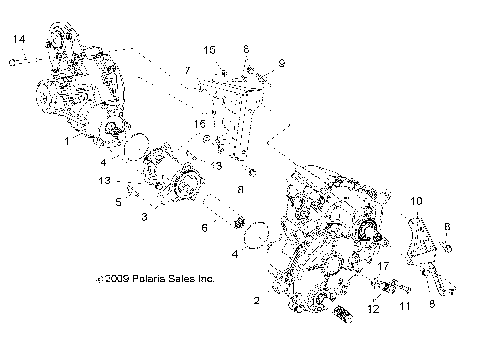 DRIVE TRAIN, GEARCASE, CARRIER MOUNTING (Built 5/16/10 and Before) - R10VH76AB/AO/AQ/AW (49RGRTRANSMTG10RZR)
