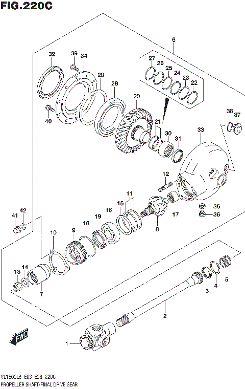 PROPELLER SHAFT/FINAL DRIVE GEAR (VL1500BL8 E33)