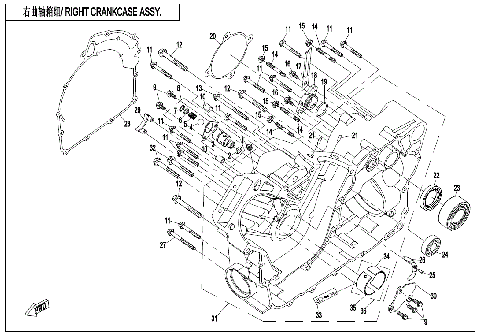 RIGHT CRANKCASE ASSY.