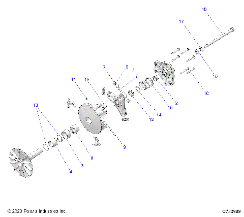 DRIVE TRAIN, PRIMARY CLUTCH - R18RGE99BM/BB/B7/KBS/UB9/UBG (C730989)