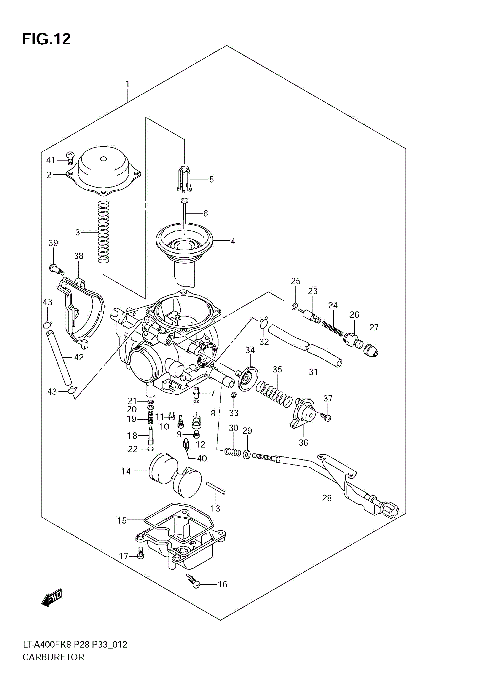 CARBURETOR (LT-A400FK8/FK9/FUL0)