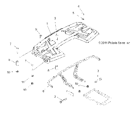 BODY, REAR RACK - A13MN50ET/EX (49ATVRACKMTGRR12SP500TR)
