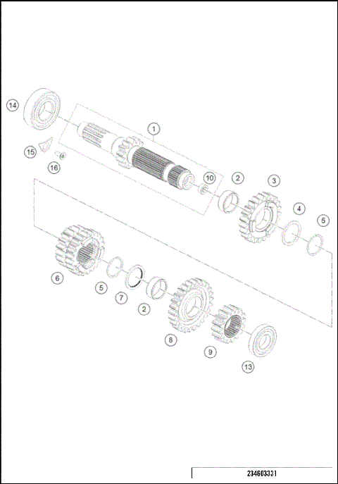 TRANSMISSION I - MAIN SHAFT