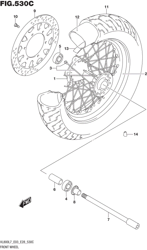 FRONT WHEEL (VL800L7 E33)