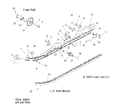 SUSPENSION, RAIL MOUNTING - S10PB5BSA/BSL/BEA (49SNOWSUSPRAIL10550SHIFT)