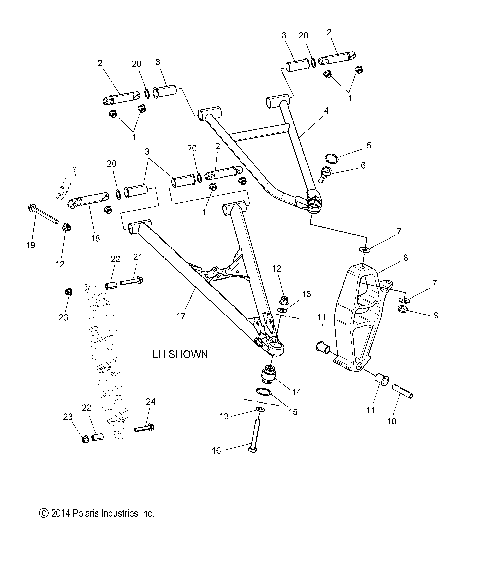 SUSPENSION, CONTROL ARMS and SPINDLE - S17EEC8 ALL OPTIONS (49SNOWSUSPFRT15PROS)