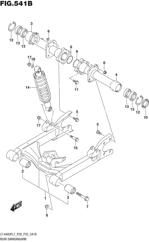 REAR SWINGINGARM (LT-A400FL7 P33)