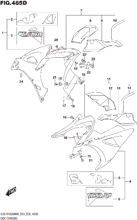 SIDE COWLING (GSX-R1000RA)(SEE NOTE 1)(2)