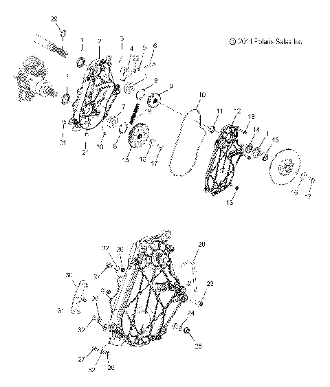 DRIVE TRAIN, CHAINCASE - S12CM8GSA/GSL/GEA (49SNOWCHAINCASE12800RMK)