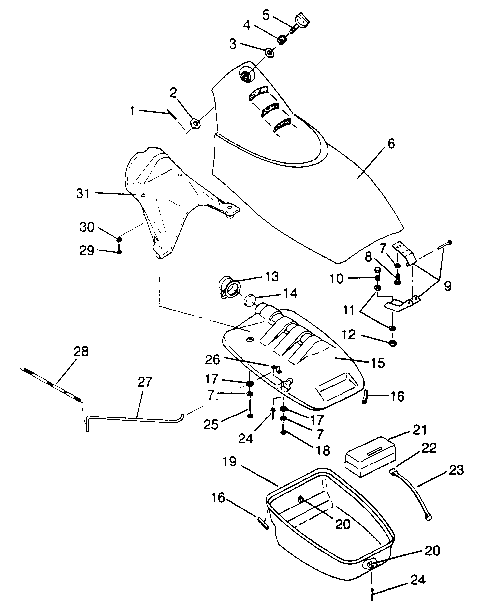FRONT STORAGE COMPARTMENT SL 700 B964066 and  Intl. SL 700 I964066 (4935633563A008)