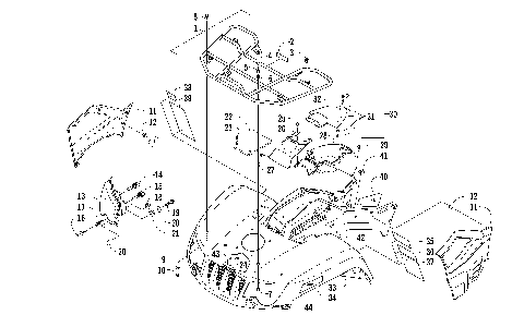 FRONT RACK, BODY PANEL, AND HEADLIGHT ASSEMBLIES [97288]