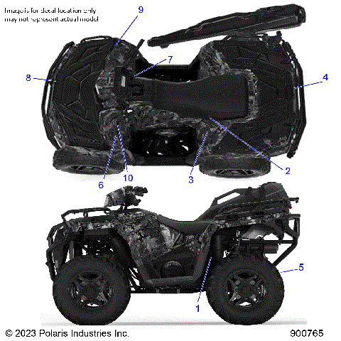 BODY, DECALS, STANDARD - A25SHD57A9 (900765-01)