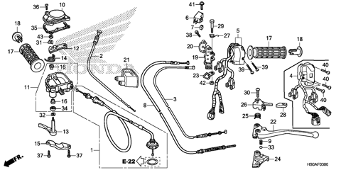 HANDLE LEVER@SWITCH@CABLE