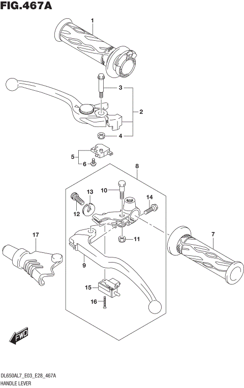 HANDLE LEVER (DL650AL7 E03)