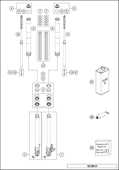 FRONT FORK DISASSEMBLED