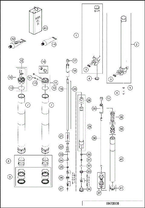 FRONT FORK DISASSEMBLED