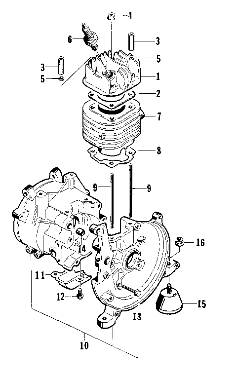 CYLINDER AND CRANKCASE ASSEMBLY [74915]