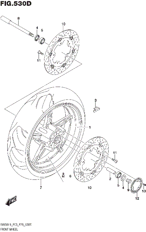 FRONT WHEEL (SV650AL9 E33)