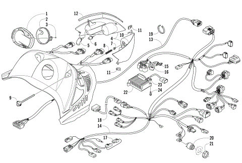 HEADLIGHT, INSTRUMENTS, AND WIRING ASSEMBLIES