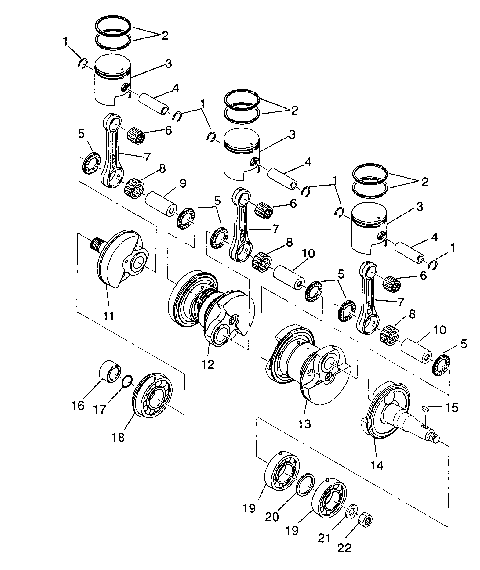 CRANKSHAFT & PISTON SL 650 / B934058 (4924732473023A)