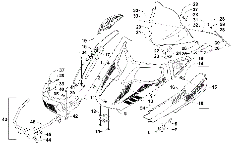 HOOD, WINDSHIELD, AND FRONT BUMPER ASSEMBLY [101667]