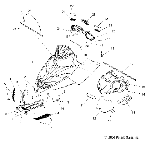 BODY, HOOD ASM. - S08PR7FS/FE (49SNOWHOOD08IQTRBO)