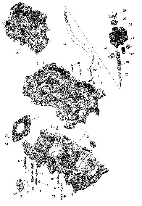 01- Engine - Crankcase -  598 RS