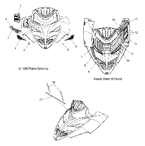 BODY, HOOD, FOAM, FOIL and SCREENS - S09PU7ES/EE (49SNOWHOODSCFL09WIDE)