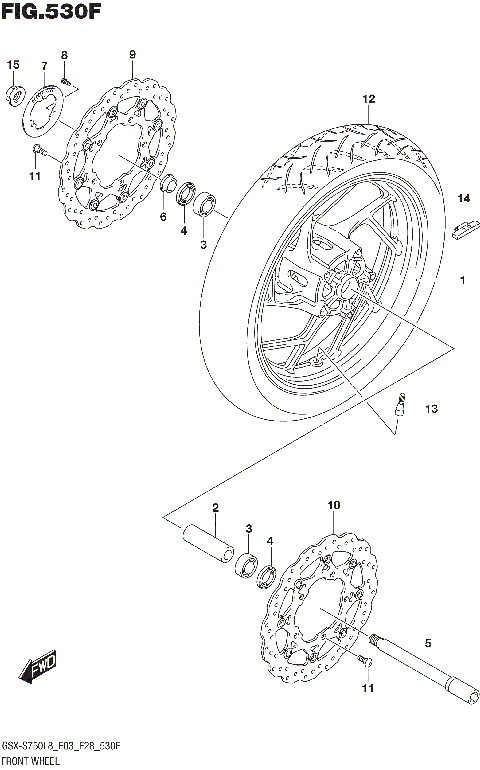 FRONT WHEEL (GSX-S750AL8 E33)