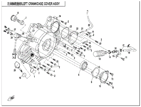 LEFT CRANKCASE COVER ASSY(2)
