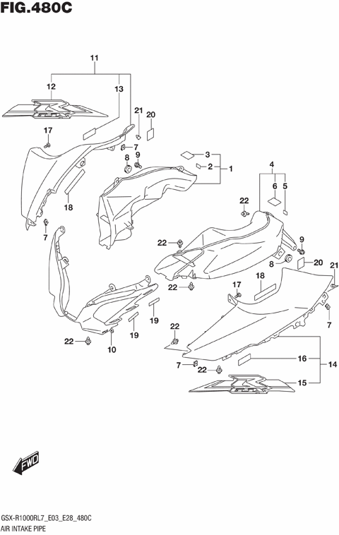 AIR INTAKE PIPE (GSX-R1000RL7 E33)