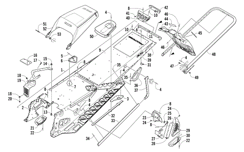 TUNNEL, REAR BUMPER, AND SNOWFLAP ASSEMBLY