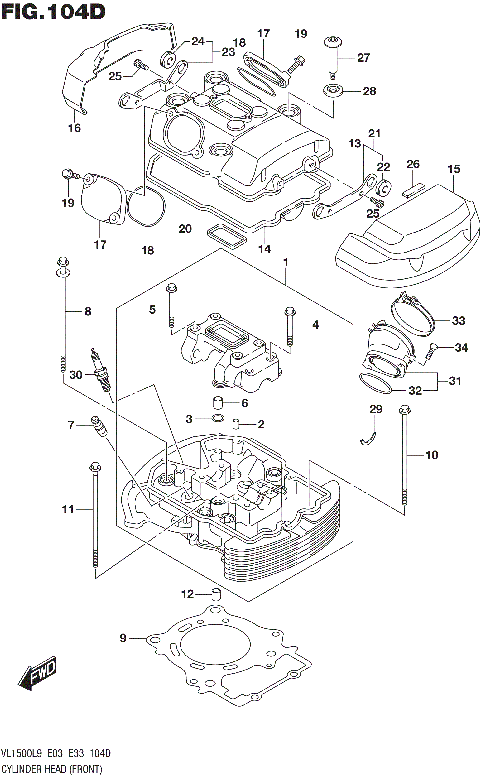 CYLINDER HEAD (FRONT) (VL1500TL9 E33)